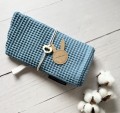 Turban do włosów wafel jeans denim